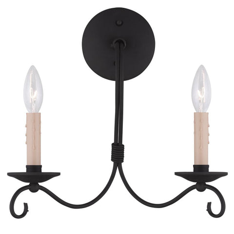 Livex Heritage 2 Light Black Wall Sconce - C185-4472-04