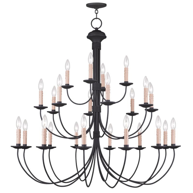 Livex Heritage 24 Light Black Chandelier - C185-4537-04