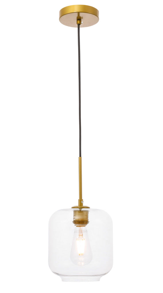 ZC121-LD2272BR - Living District: Collier 1 light Brass and Clear glass pendant