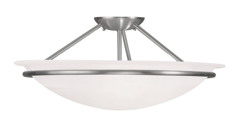 Livex Newburgh 3 Light Brushed Nickel Ceiling Mount - C185-4825-91