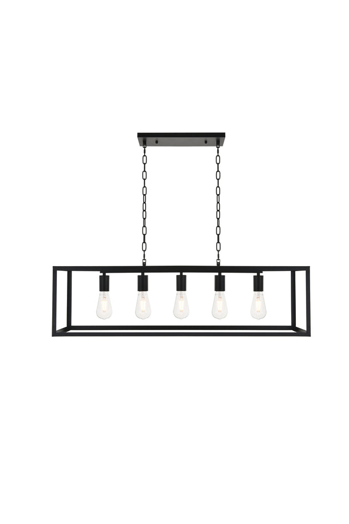 ZC121-LD4063D38BK - Living District: Resolute 5 light black Pendant