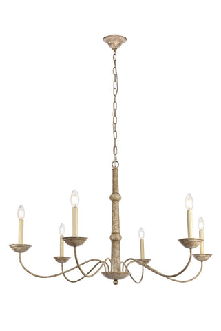 ZC121-LD6007D40WD - Living District: Merritt Collection Chandelier D39.8 H24 Lt:6 Weathered Dove Finish