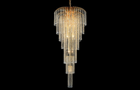 C121-6801G25G/RC - Regency Lighting: Falls 11 light Gold Chandelier Clear Royal Cut Crystal