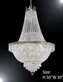 Swarovski Crystal Trimmed Chandelier Chandelier W/ Swarovski Crystal H50" X W30" - A93-Silver/870/14Largesw