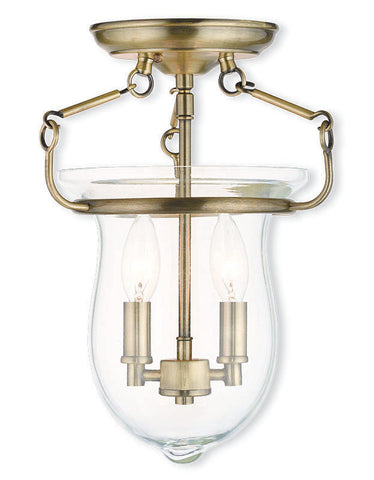 Livex Canterbury 2 Light Antique Brass Ceiling Mount - C185-50293-01