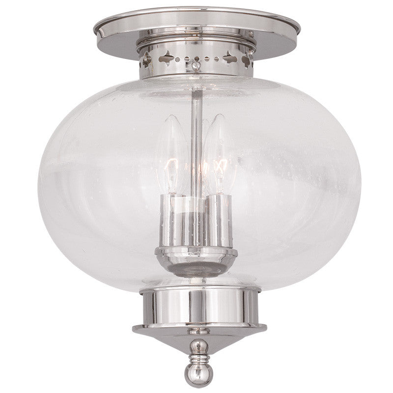 Livex Harbor 3 Light Polished Nickel Ceiling Mount - C185-5037-35