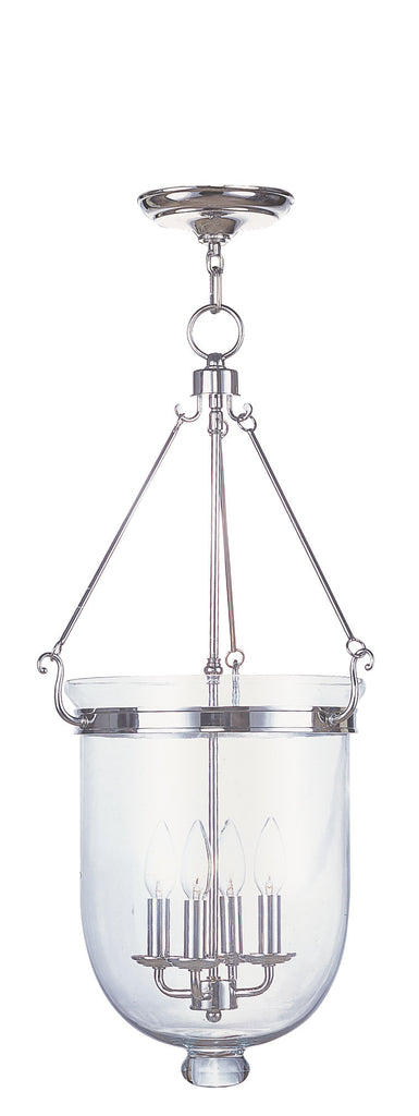 Livex Jefferson 4 Light Polished Nickel Chain Lantern  - C185-5065-35