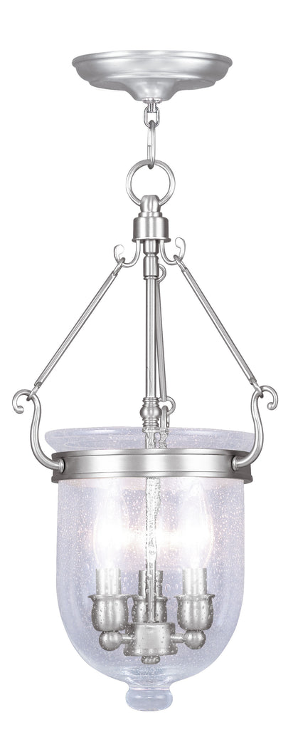 Livex Jefferson 3 Light Brushed Nickel Chain Lantern  - C185-5083-91