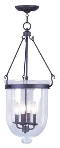 Livex Jefferson 4 Light Bronze Chain Lantern  - C185-5085-07