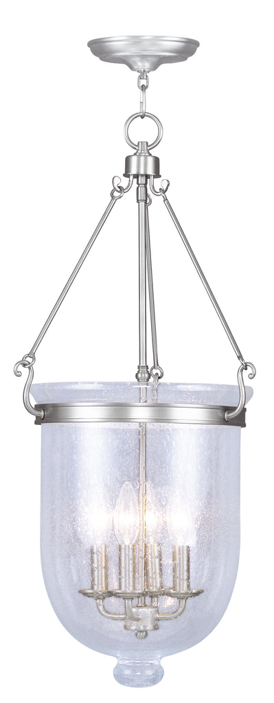 Livex Jefferson 4 Light Brushed Nickel Chain Lantern  - C185-5085-91