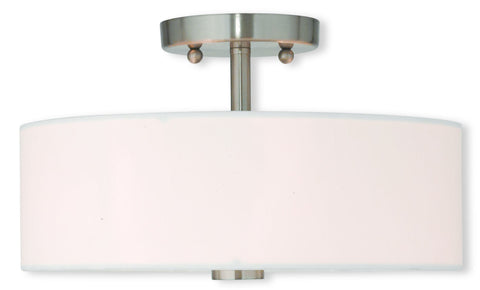 Livex Brighton 2 Light Brushed Nickel Ceiling Mount - C185-51053-91