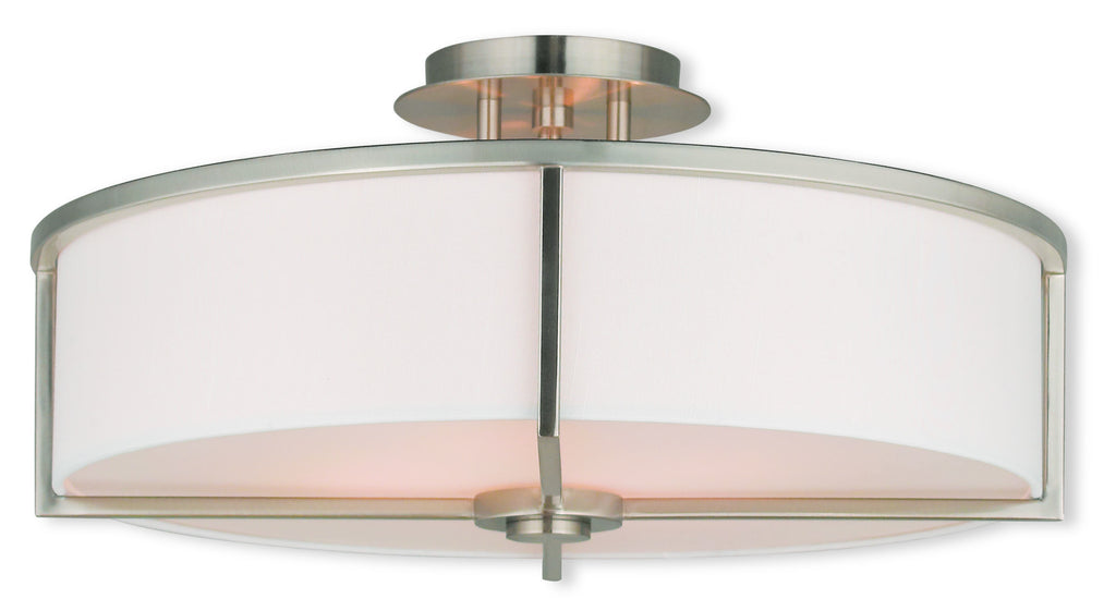 Livex Wesley 4 Light Brushed Nickel Ceiling Mount - C185-51075-91