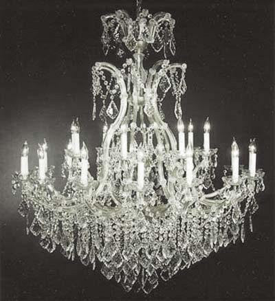 Large Foyer / Entryway Maria Theresa Empress Crystal (Tm) Chandelier Lighting H 52" W 46" - Go-A83-Silver/52/2Mt/24+1