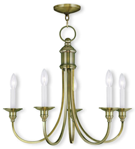 Livex Cranford 5 Light Antique Brass Chandelier - C185-5145-01