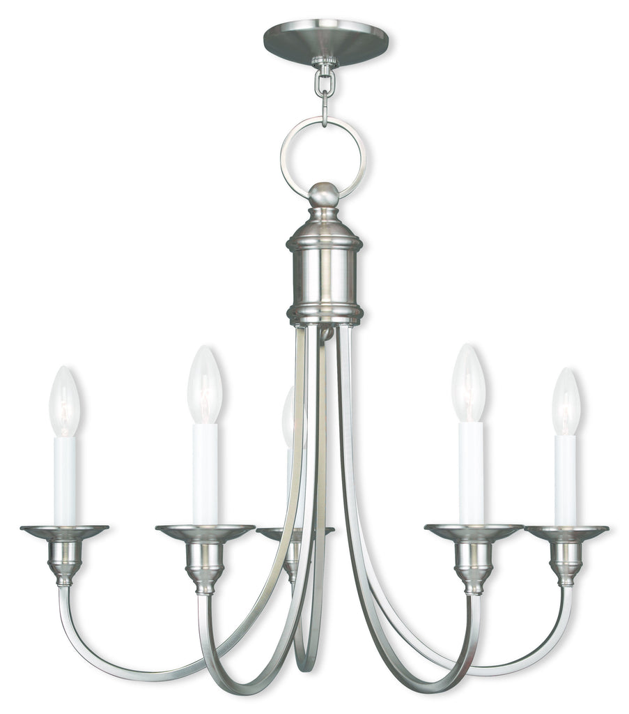 Livex Cranford 5 Light Brushed Nickel Chandelier - C185-5145-91