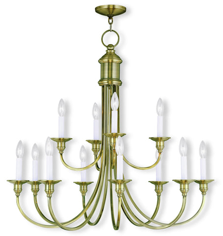 Livex Cranford 12 Light Antique Brass Chandelier - C185-5149-01