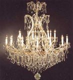 Swarovski Crystal Trimmed Chandelier Chandelier Crystal Chandeliers Lighting Dressed W/ Swarovski Crystal H52" W46" - A83-52/2Mt/24+1Sw