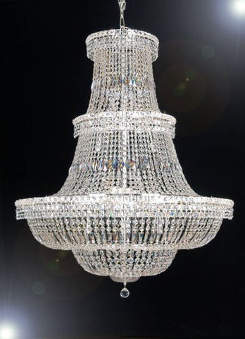 Swarovski Crystal Trimmed Chandelier French Empire Crystal Chandelier Lighting H66" W44" - A93-Cs/454/24Sw