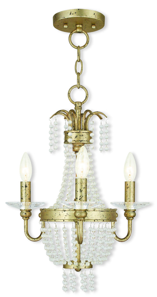 Livex Valentina 3 Light WG Mini Chandelier/Ceiling Mount - C185-51843-28