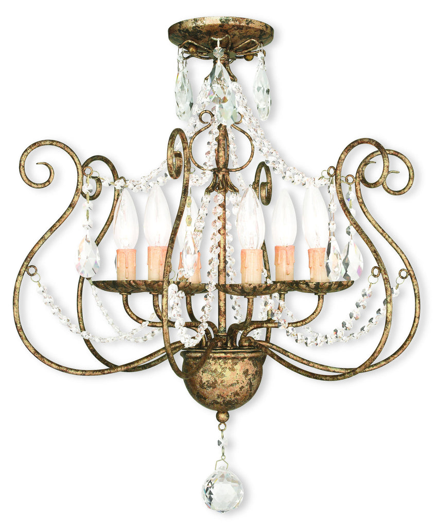 Livex Isabella 6 Light EB Chandelier/Ceiling Mount - C185-51916-36