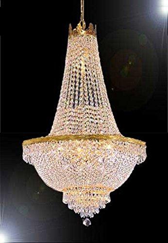 Swarovski Crystal Trimmed French Empire Chandelier Lighting-Great for the Dining Room, Foyer, Entry Way, Living Room H50" X W24" - A500-C7/CG/870/9SW