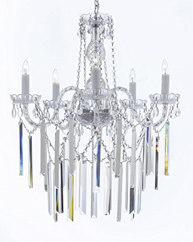 Authentic All Empress Crystal (Tm) Chandelier Lighting Optical-Quality Fringe Prisms H30" X W24" - G46-B40/3/384/5