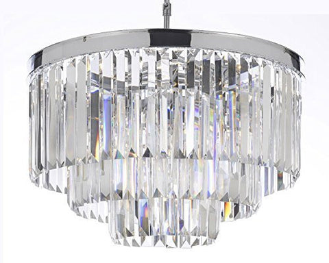 Palladium Empress Crystal (Tm) Glass Fringe 3-Tier Chandelier Lighting Chrome Finish H 21.5" W 19.75" - G7-2164/9