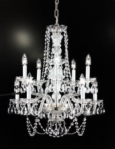 Swarovski Crystal Trimmed Chandelier New Chandelier H24" X W22" - Cjd-Silver/20023Sw