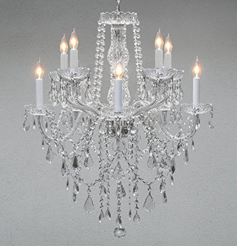 Swarovski Crystal Trimmed Chandelier Chandelier Lighting Crystal Chandeliers H 30" W 24" 10 Lights - G46-B13/1122/5+5 Sw