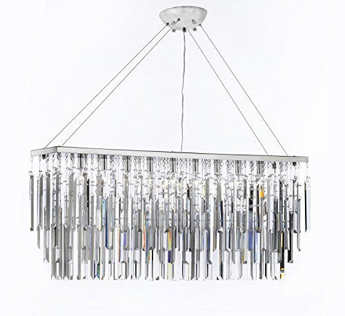 Chandelier Light W/ Empress Crystal (Tm) Modern "Rain Drop" Chandeliers Linear Pendant - F7-B40/926/9