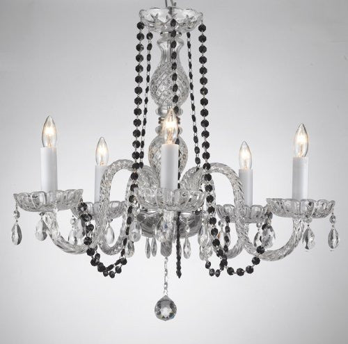 Crystal Chandelier Lighting With Black Color Crystal - A46-Blackb1/384/5