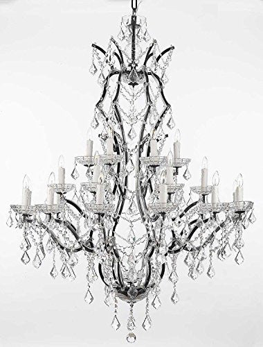 Swarovski Crystal Trimmed Chandelier 19Th C. Baroque Iron & Crystal Chandelier Lighting H 52" X W 41" - A83-996/25 Sw