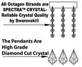 Swarovski Crystal Trimmed Chandelier Lighting Chandeliers H46" X W46" Dressed with Large, Luxe Crystals! - Great for The Foyer, Entry Way, Living Room, Family Room & More! w/White Shades - A83-B90/CS/WHITESHADES/2MT/24+1SW