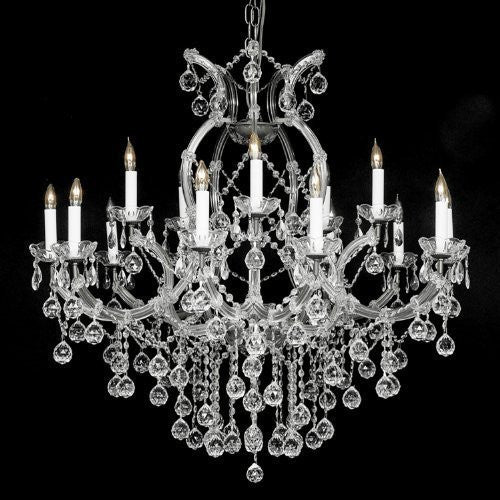 Swarovski Crystal Trimmed Chandelier New Crystal Chandelier 37X38 W/Crystal Balls - A83-Silver/Balls//21510/15+1 Sw