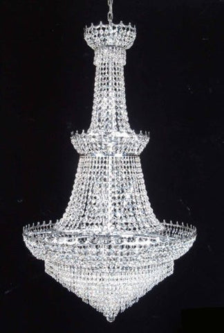 Empress Crystal Chandeliers Lighting W34" H60" - A93-Silver/561/24