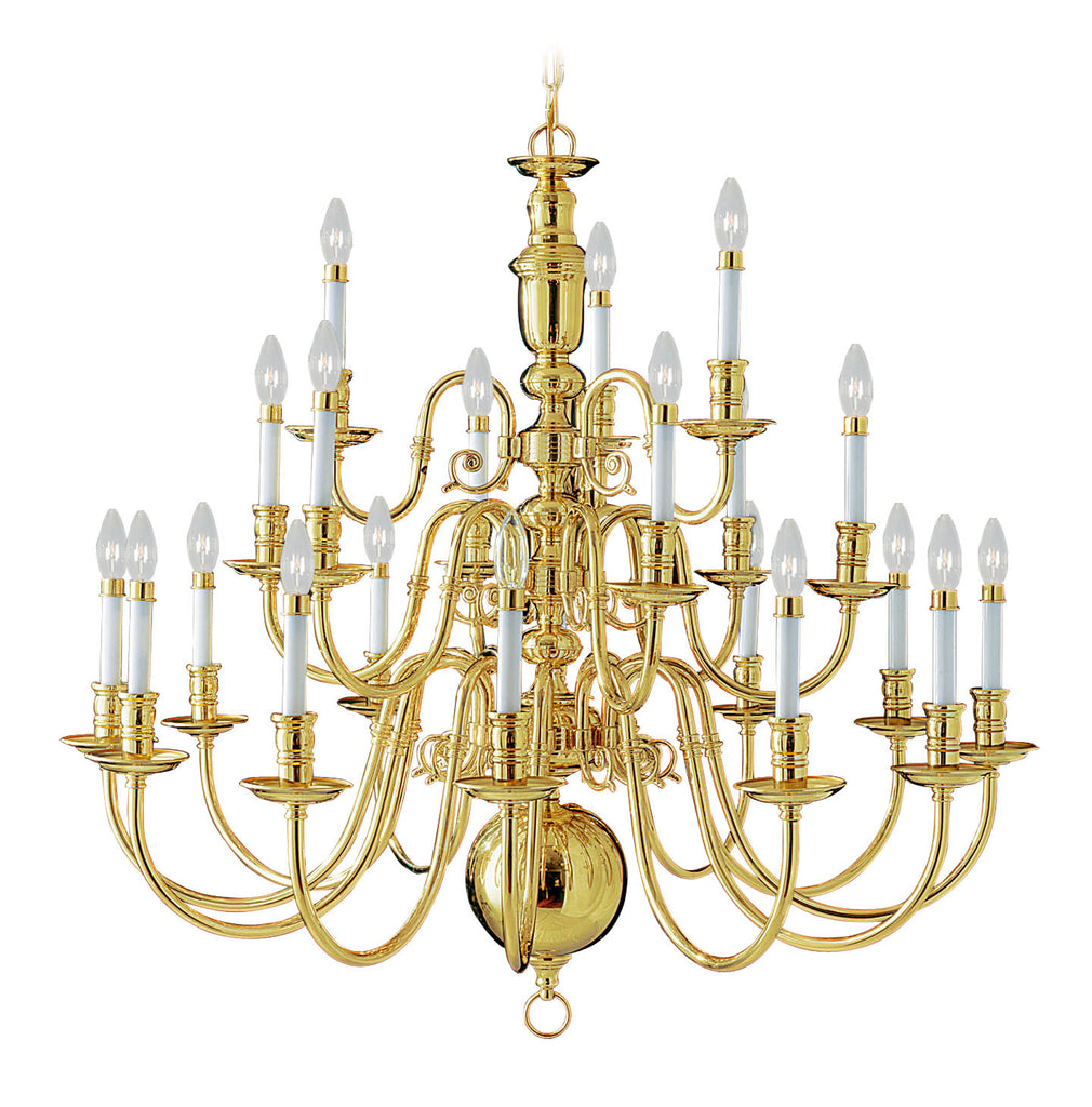 Livex Beacon Hill 21 Light Polished Brass Chandelier - C185-5321-02