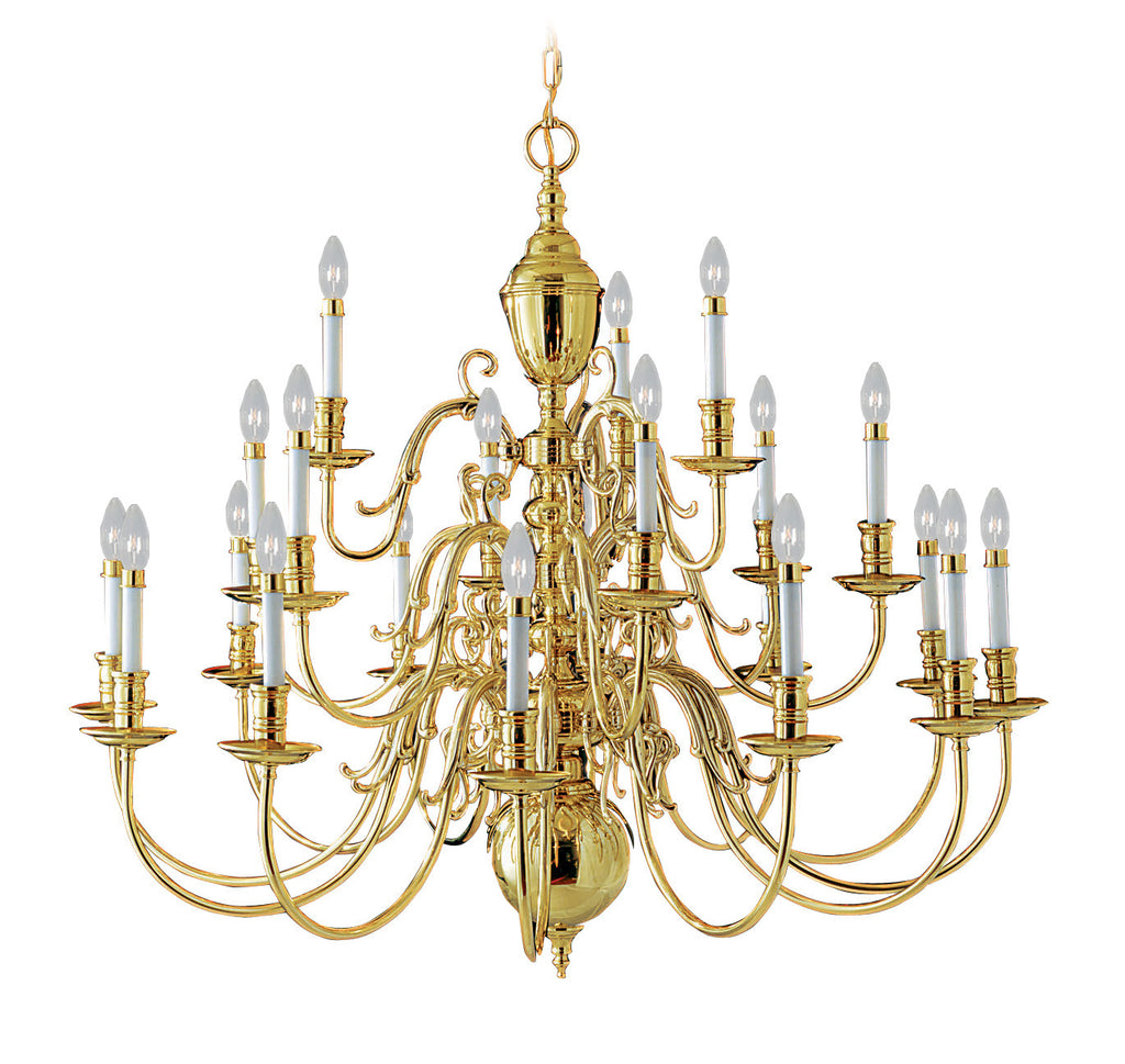 Livex Wakefield 21 Light Polished Brass Chandelier - C185-5342-02