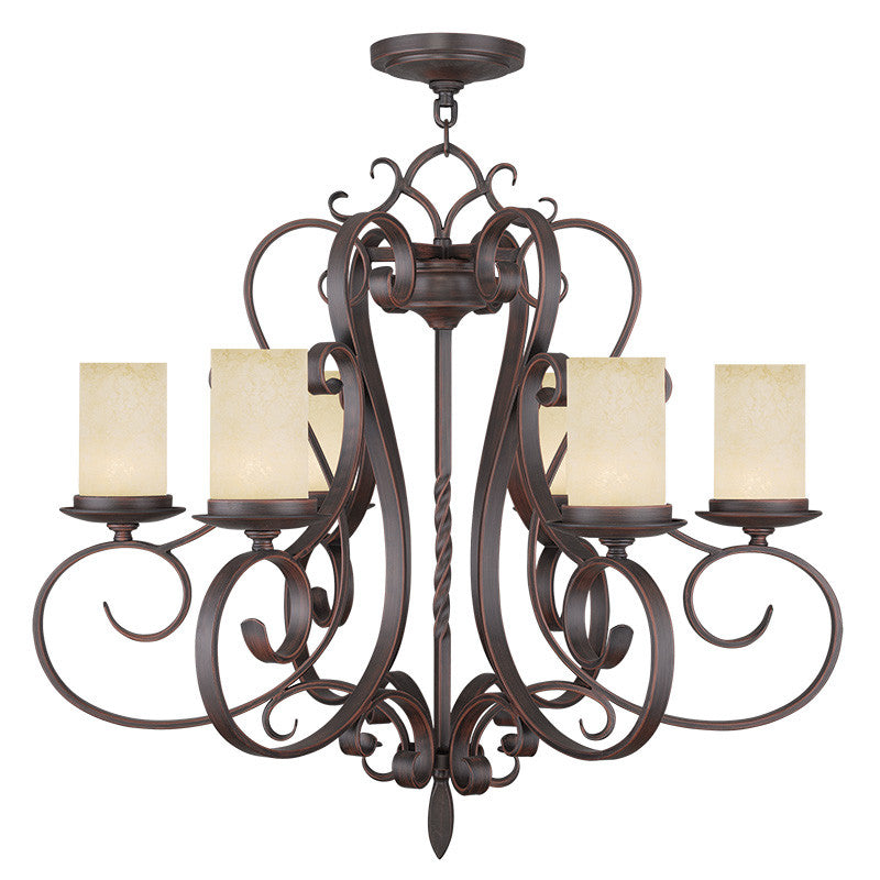 Livex Millburn Manor 6 Light Imperial Bronze Chandelier - C185-5486-58