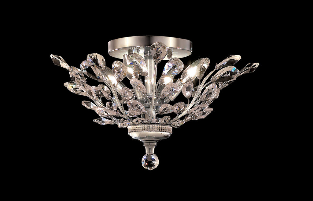 C121-2011F20C/EC - Regency Lighting: Orchid 4 light Chrome Flush Mount Clear Elegant Cut Crystal