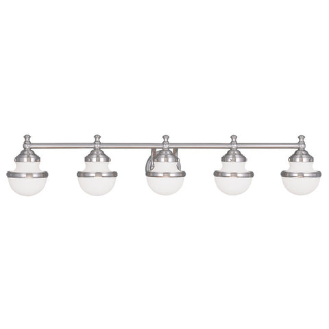 Livex Oldwick 5 Light Brushed Nickel Bath Light - C185-5715-91