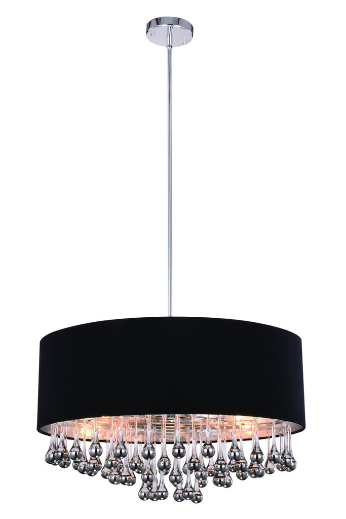 ZC121-2105D24C/RC - Regency Lighting: Metro 6 light Chrome Pendant Silver Shade Royal Cut Crystal