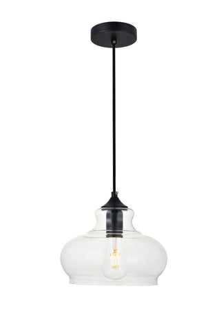 ZC121-LD2246BK - Living District: Destry 1 Light Black Pendant With Clear Glass