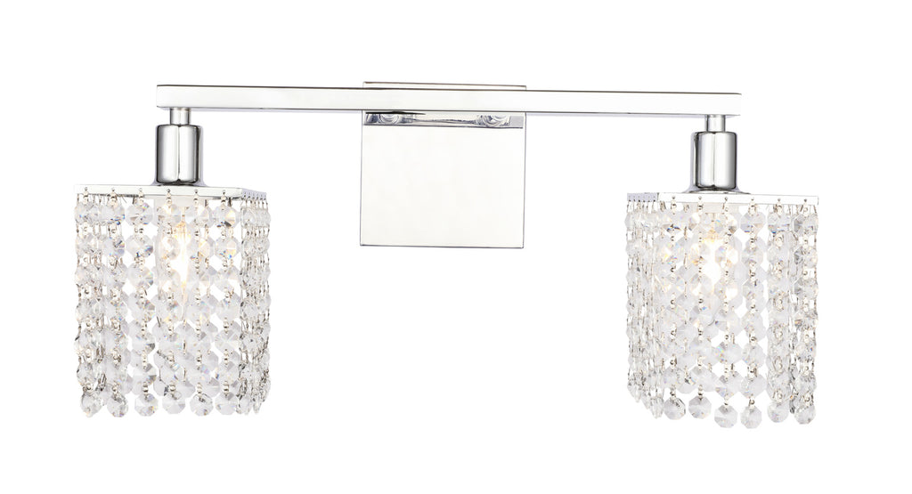 ZC121-LD7009C - Living District: Phineas 2 light Chrome and Clear Crystals wall sconce