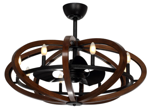 Bodega Bay LED 8-Light Fan Antique Pecan and Anthracite - C157-60004APAR