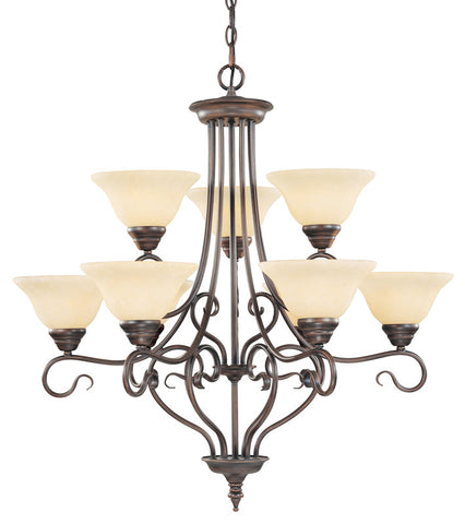 Livex Coronado 9 Light Imperial Bronze Chandelier - C185-6119-58