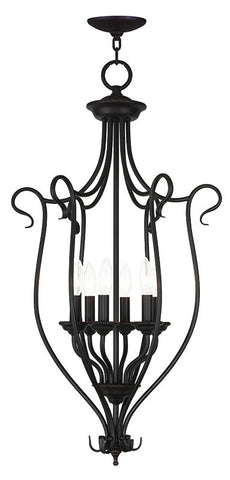 Livex Coronado 6 Light Bronze Foyer Chandelier - C185-6128-07