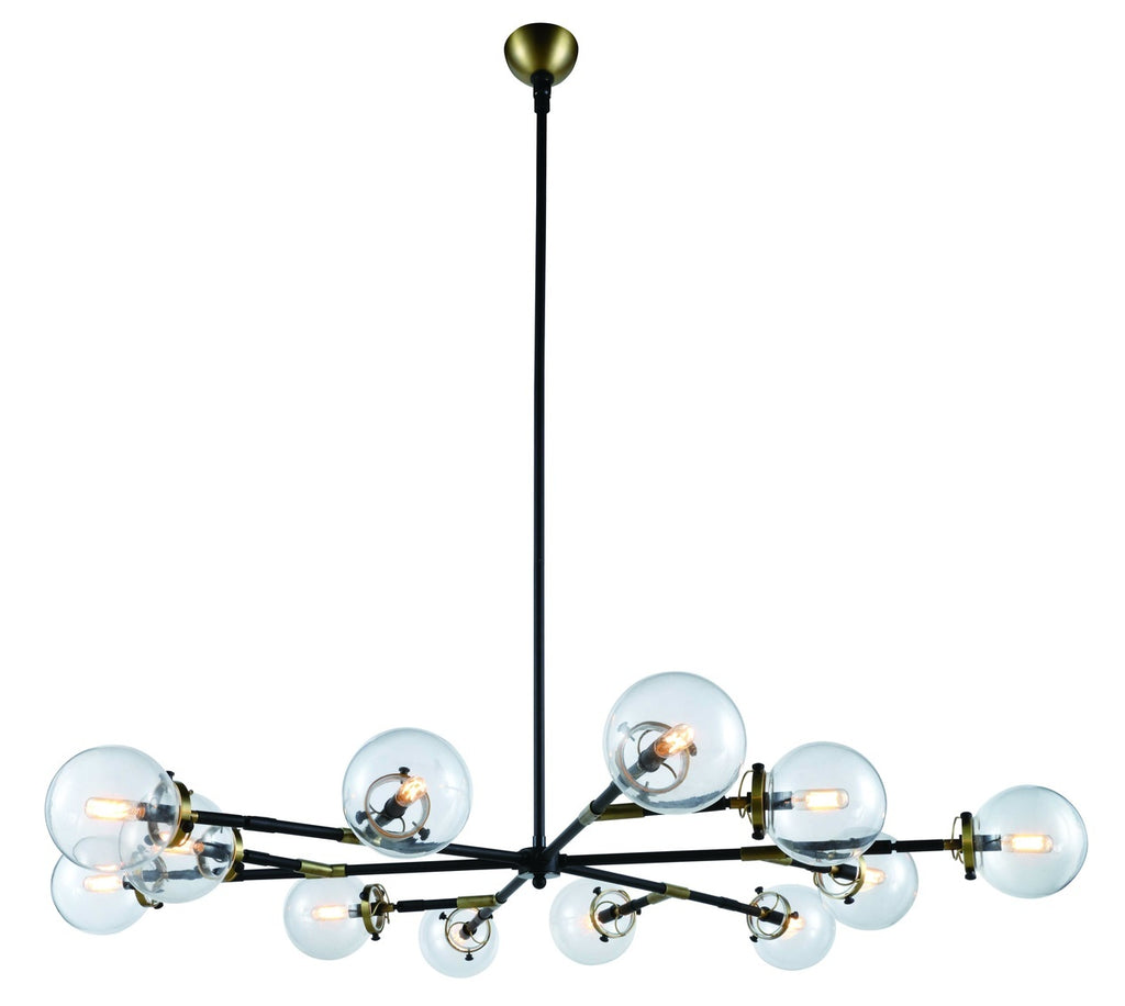 ZC121-1507G58BB - Urban Classic: Leda 12 light Burnished Brass&Flat Black Chandelier