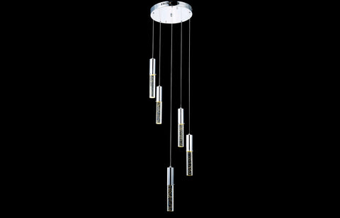 C121-2056D5R/RC - Regency Lighting: Diva 5 light Chrome Pendant Clear Royal Cut Crystal