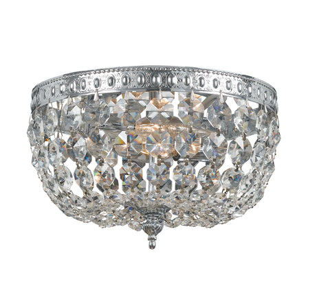 2 Light Chrome Traditional Ceiling Mount Draped In Clear Spectra Crystal - C193-710-CH-CL-SAQ