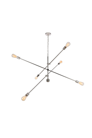 ZC121-LD8013D55PN - Living District: Axel 6 Lights Polished Nickel Pendant